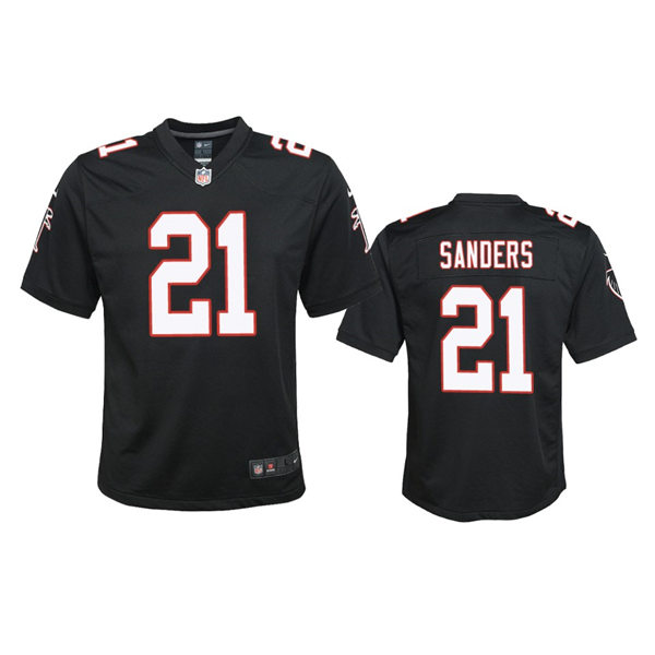 Youth Atlanta Falcons Retired Player #21 Deion Sanders Nike Black Retro Jersey 