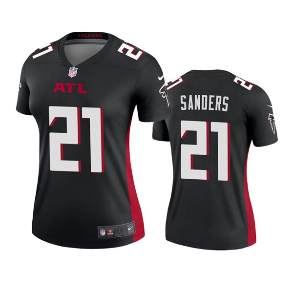 Womens Atlanta Falcons Retired Player #21 Deion Sanders Nike Black Limited Jersey