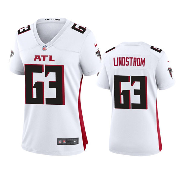 Womens Atlanta Falcons #63 Chris Lindstrom Nike White Limited Jersey