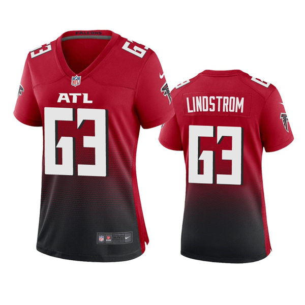 Womens Atlanta Falcons #63 Chris Lindstrom Nike Red 2nd Alternate Limited Jersey