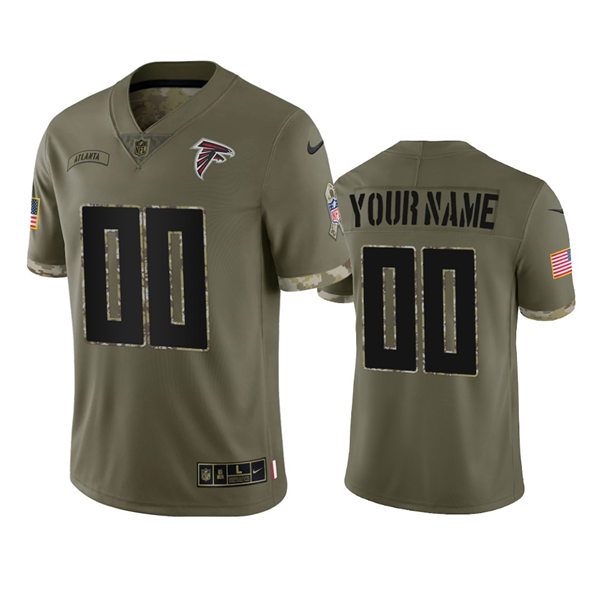 Men's Atlanta Falcons Custom Nike Olive 2022 Salute To Service Limited Jersey