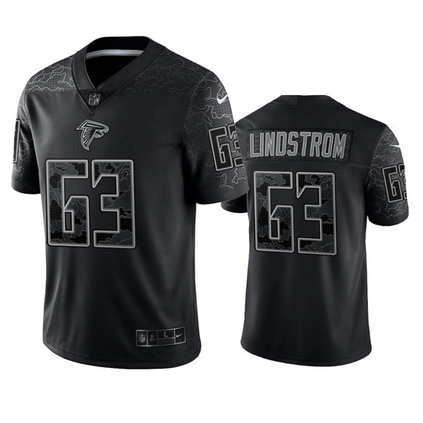 Men's Atlanta Falcons #63 Chris Lindstrom Black Rflctv Limited Jersey