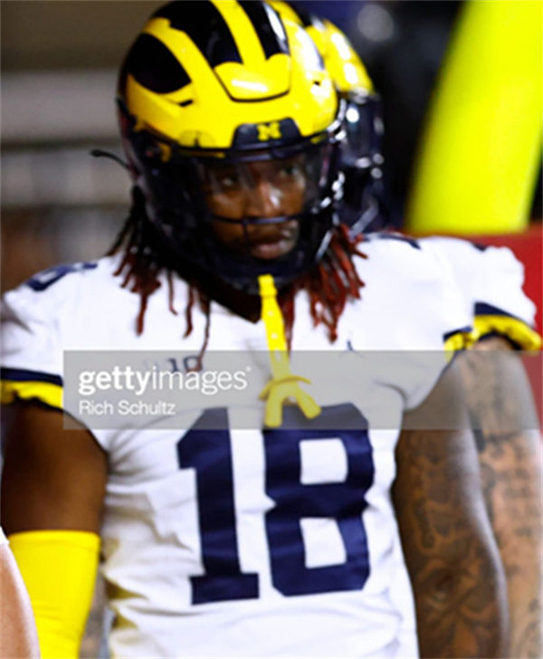 Mens Youth Michigan Wolverines #18 Eyabi Okie White College Football Game Jersey