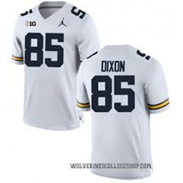 Mens Youth Michigan Wolverines #85 Cristian Dixon White College Football Game Jersey