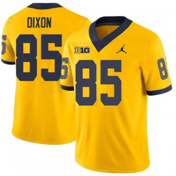 Mens Youth Michigan Wolverines #85 Cristian Dixon Maize College Football Game Jersey