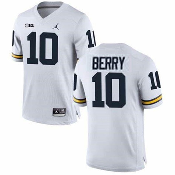 Mens Youth Michigan Wolverines  #10 Zeke Berry White College Football Game Jersey