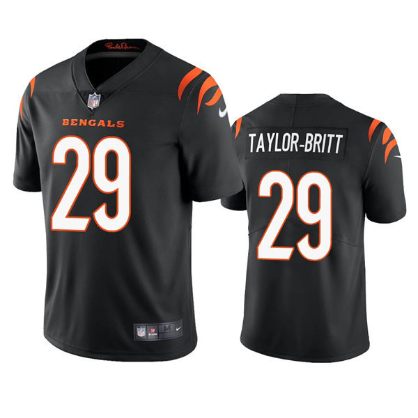 Men's Cincinnati Bengals #29 Cam Taylor-Britt Black Team Color Vapor Limited Player Jersey