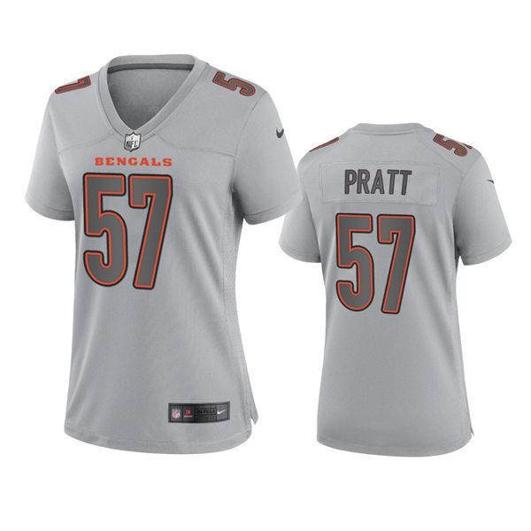 Womens Cincinnati Bengals #57 Germaine Pratt Gray Atmosphere Fashion Game Jersey