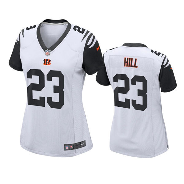 Womens Cincinnati Bengals #23 Daxton Hill White Color Rush Limited Jersey