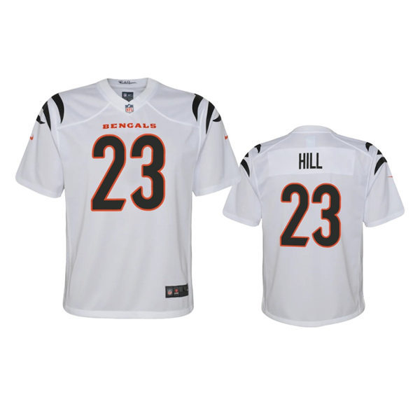 Youth Cincinnati Bengals #23 Daxton Hill Nike White Limited Jersey