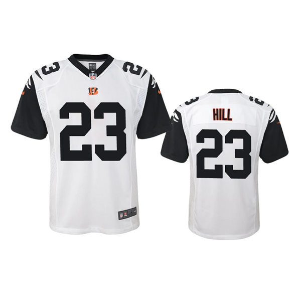 Youth Cincinnati Bengals #23 Daxton Hill White Color Rush Limited Jersey