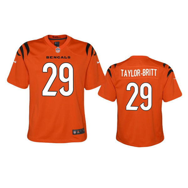 Youth Cincinnati Bengals #29 Cam Taylor-Britt Orange Alternate Limited Jersey