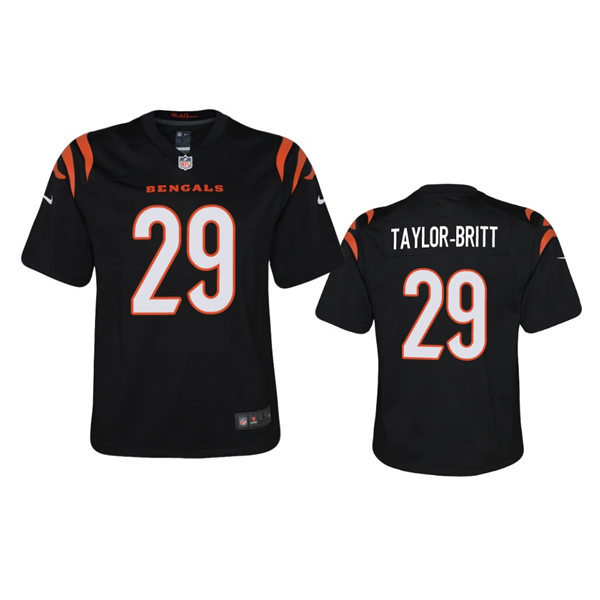 Youth Cincinnati Bengals #29 Cam Taylor-Britt Black Team Color Limited Jersey