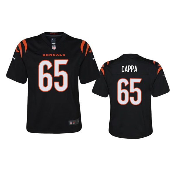 Youth Cincinnati Bengals #65 Alex Cappa Black Team Color Limited Jersey
