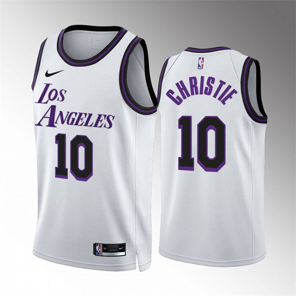 Mens Los Angeles Lakers #10 Max Christie White 2022-23 City Edition Jersey