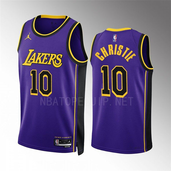 Mens Los Angeles Lakers #10 Max Christie 2022-23 New Uniform Purple Statement Edition Jersey