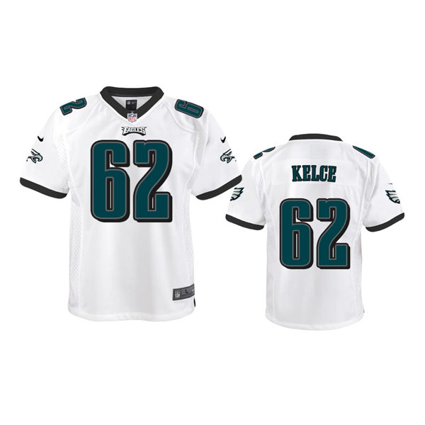 Youth Philadelphia Eagles #62 Jason Kelce White Limited Jersey