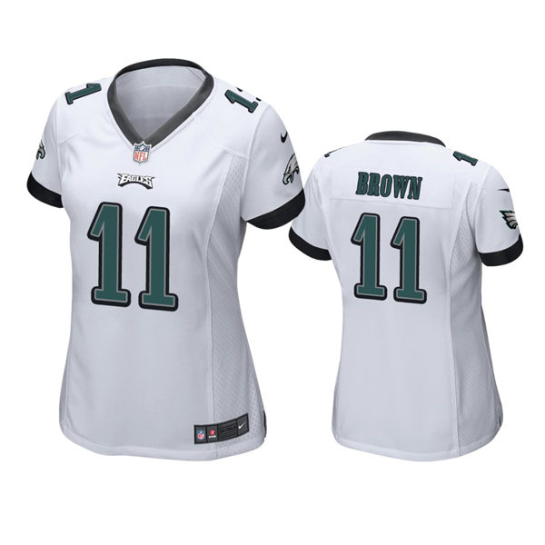 Womens Philadelphia Eagles #11 A.J. Brown White Limited Jersey