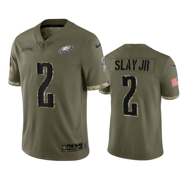Mens Philadelphia Eagles #2 Darius Slay Jr Nike 2022 Salute To Service Limited Jersey - Olive