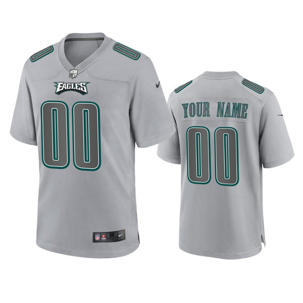 Mens Philadelphia Eagles Custom Nike Atmosphere Fashion Game Jersey - Gray