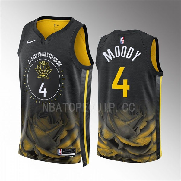 Mens Golden State Warriors #4 Moses Moody Nike 2022-23 City Edition Swingman Jersey Black