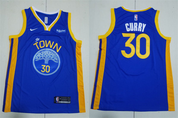 Mens Golden State Warriors #30 Stephen Curry OAK Town 2022-23 Earned Edition Jersey Blue