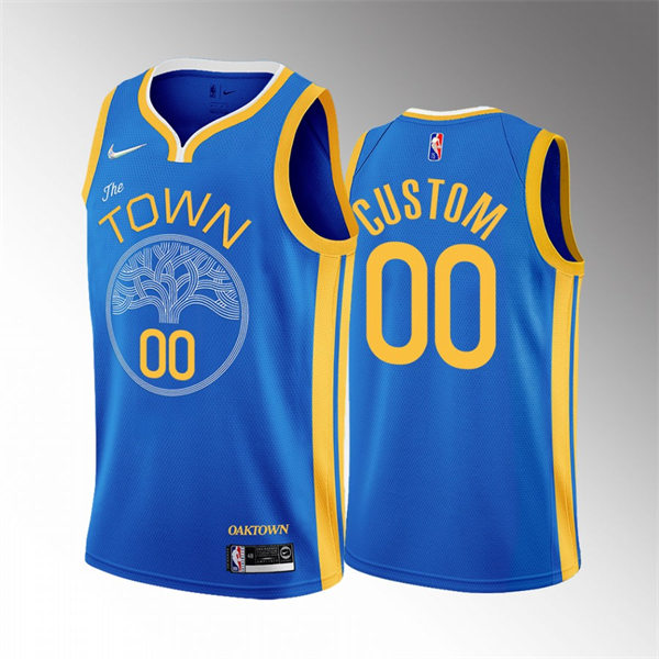 Mens Youth Golden State Warriors Custom OAK Town 2022-23 Earned Edition Jersey Blue