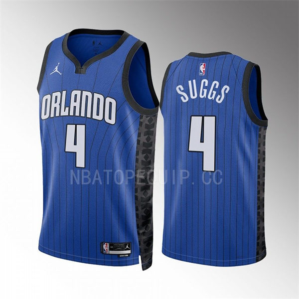 Men's Orlando Magic #4 Jalen Suggs 2022-23 Blue Statement Edition Swingman Jersey