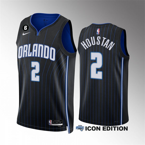 Men's Orlando Magic #2 Caleb Houstan 2022-23 Black Icon Edition Swingman Jersey