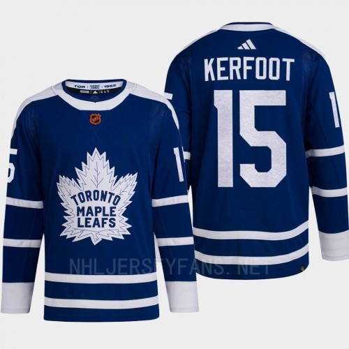 Mens Toronto Maple Leafs #15 Alexander Kerfoot 2022 Reverse Retro Primegreen Jersey
