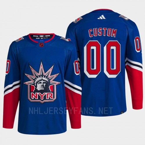 Men's New York Rangers Custom Royal 2022 Reverse Retro Primegreen Jersey