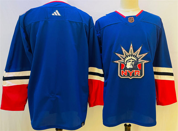 Men's New York Rangers Blank Royal 2022 Reverse Retro Primegreen Jersey
