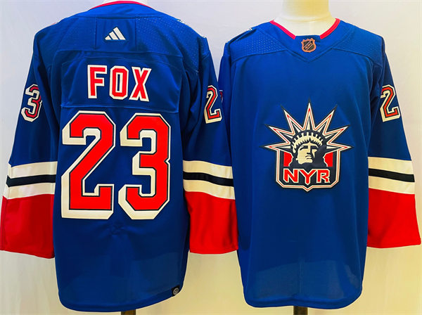 Men's New York Rangers #23 Adam Fox Royal 2022 Reverse Retro Primegreen Jersey
