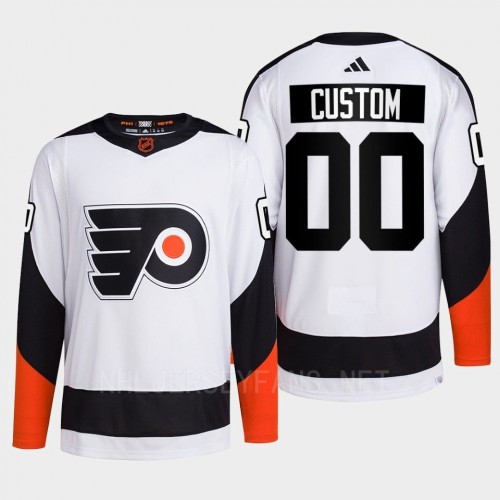 Men's Philadelphia Flyers Custom White 2022 Reverse Retro Primegreen Jersey