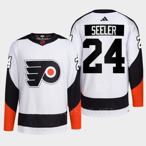 Men's Philadelphia Flyers #24 Nick Seeler White 2022 Reverse Retro Primegreen Jersey