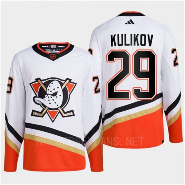 Men's Anaheim Ducks #29 Dmitry Kulikov White 2022 Reverse Retro Primegreen Jersey