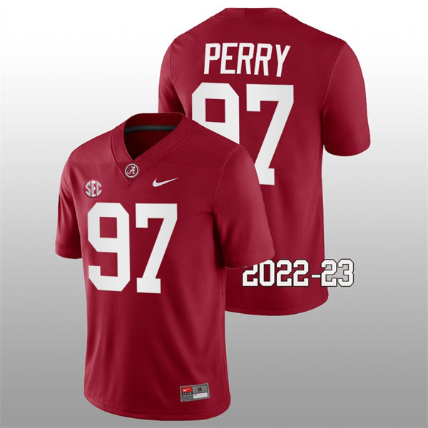 Men's Youth Alabama Crimson Tide #97 Khurtiss Perry Nike Crimson College Game Football Jersey