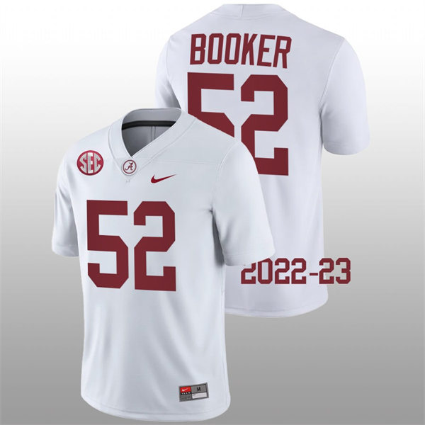 Men's Youth Alabama Crimson Tide #52 Tyler Booker Nike White College Game Football Jersey