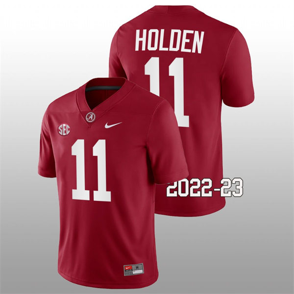 Men's Youth Alabama Crimson Tide #11 Traeshon Holden Nike Crimson College Game Football Jersey