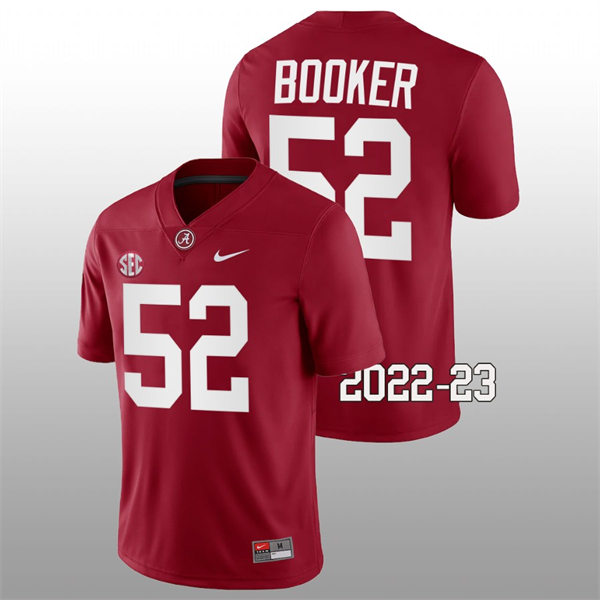 Men's Youth Alabama Crimson Tide #52 Tyler Booker Nike Crimson College Game Football Jersey