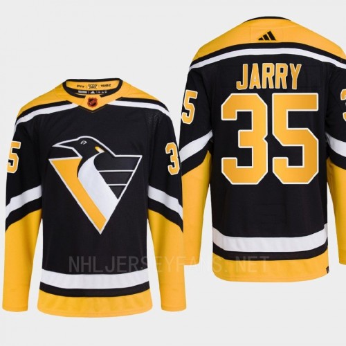 Men's Pittsburgh Penguins #35 Tristan Jarry Black 2022 Reverse Retro Primegreen Jersey
