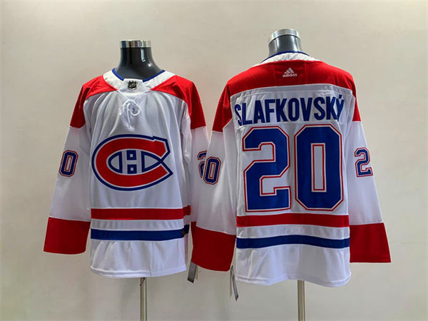Men's Montreal Canadiens #20 Juraj Slafkovsky White Away Jersey