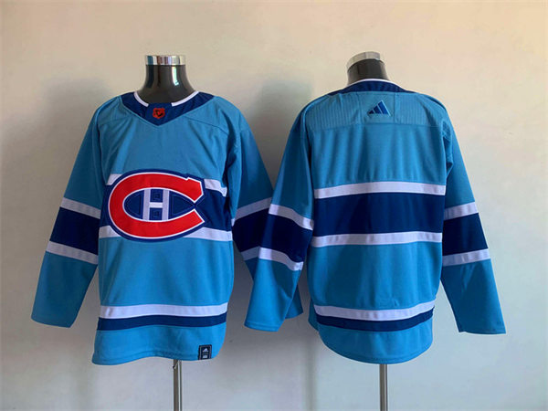 Men's Montreal Canadiens Blank Blue 2022 Reverse Retro Team Jersey