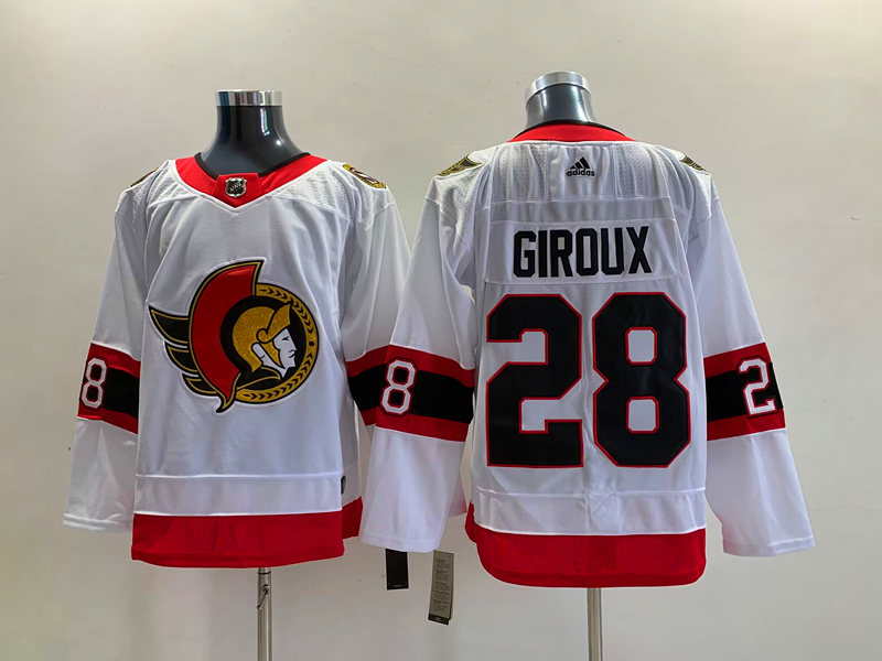 Men's Ottawa Senators #28 Claude Giroux Adidas White Away Player Jersey
