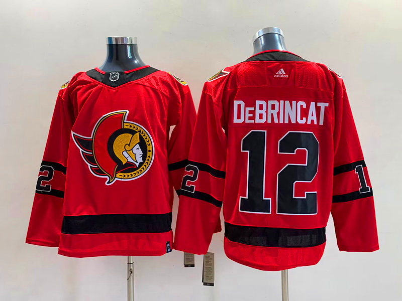 Men's Ottawa Senators #12 Alex DeBrincat adidas Red 2021 Reverse Retro Authentic Jersey