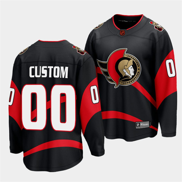 Men's Ottawa Senators Custom Black 2022 Reverse Retro Primegreen Jersey