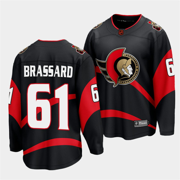 Men's Ottawa Senators #61 Derick Brassard Black 2022 Reverse Retro Primegreen Jersey