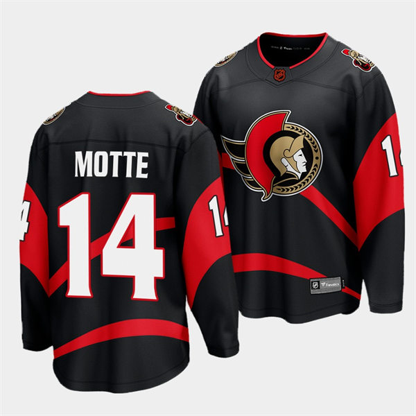 Men's Ottawa Senators #14 Tyler Motte Black 2022 Reverse Retro Primegreen Jersey