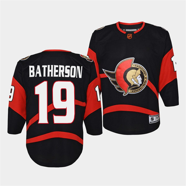 Youth Ottawa Senators #19 Drake Batherson Black 2022 Reverse Retro Primegreen Jersey