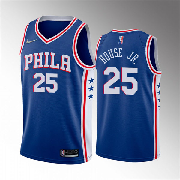 Mens Philadelphia 76ers #25 Danuel House Jr. Nike Blue Icon Edition Swingman Jersey